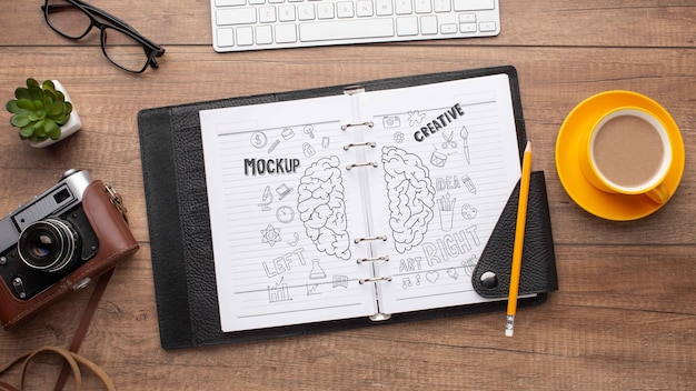 photographer workshop with notebook mock-up