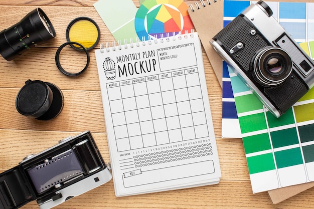 Workshop fotografico con mock-up di taccuino