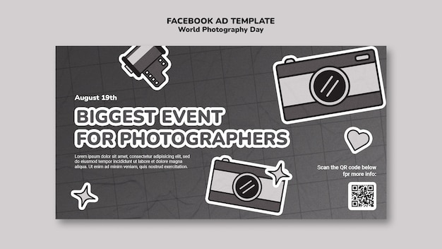 PSD photography day celebration facebook template