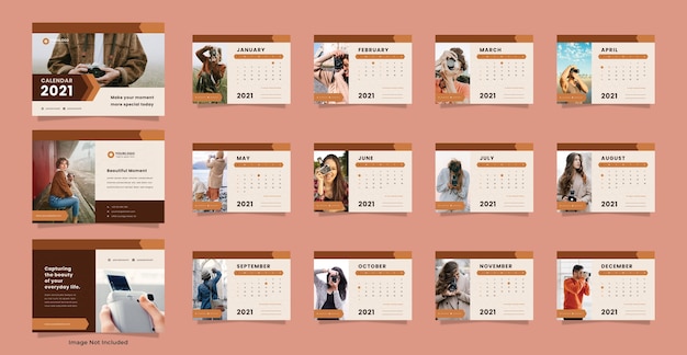 PSD photography desk calendar template