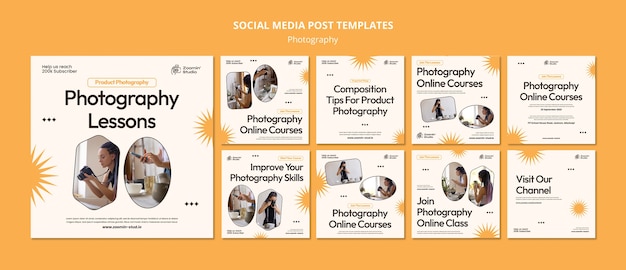 Photography lessons workshop instagram posts collection