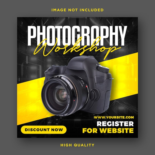 Photography workshop poster banner template