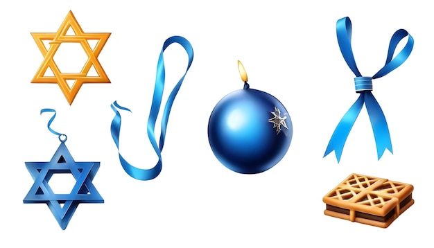 PSD photorealistic hanukkah symbols