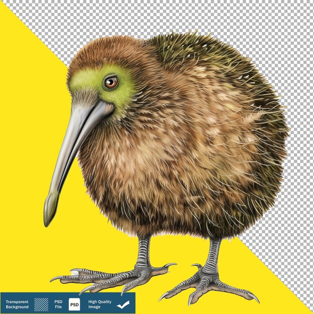 PSD photorealistic kiwi card style with white background transparent background png psd