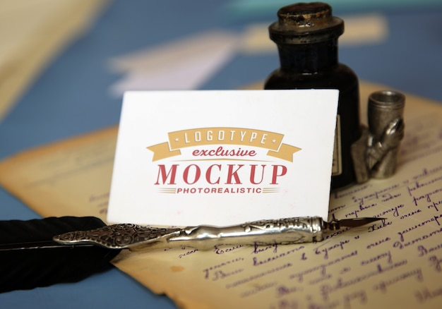 Photorealistic Logotype Mockup In Vintage Style