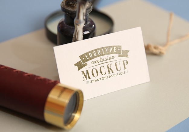 Photorealistic Logotype Mockup In Vintage Style