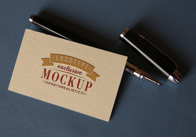 Photorealistic logotype mockup in vintage style