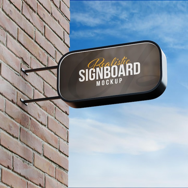 PSD photorealistic signboard logo mockup