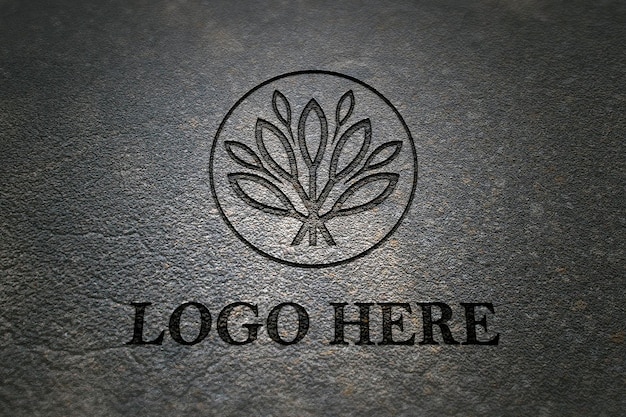 PSD photorealistic smooth laser cut 3d logo mockup