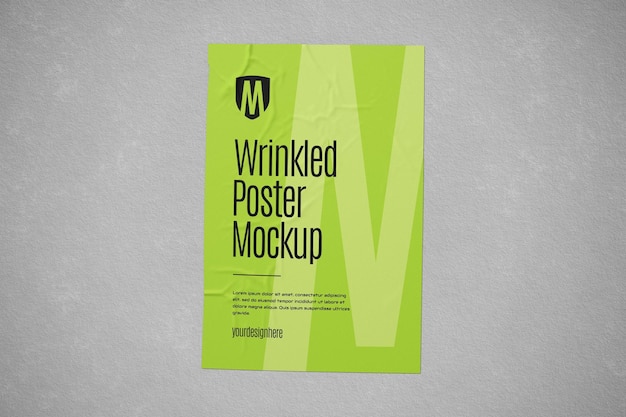 PSD mockup di poster rugoso fotorealistico