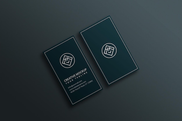 Photoshop  business card mockup with shadow overlay design