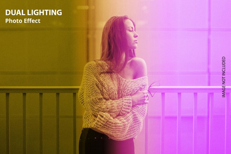 PSD photoshop laughter lighting color photo effect design