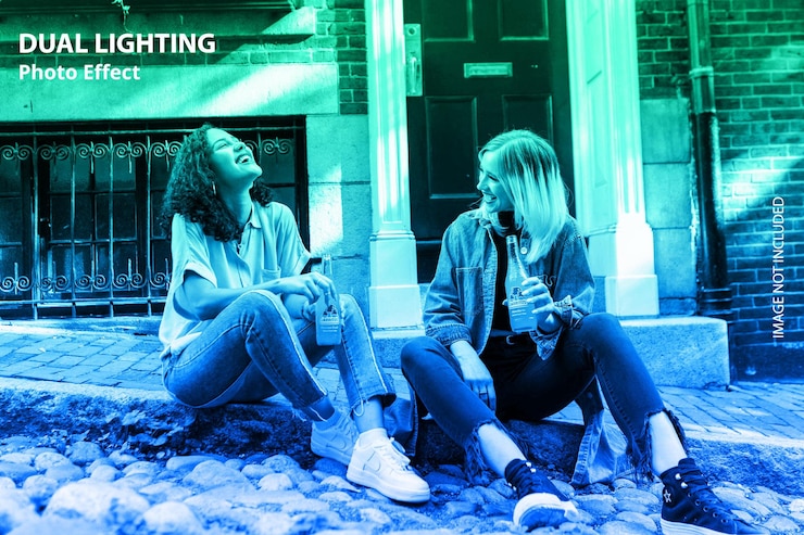 PSD photoshop laughter lighting color photo effect design