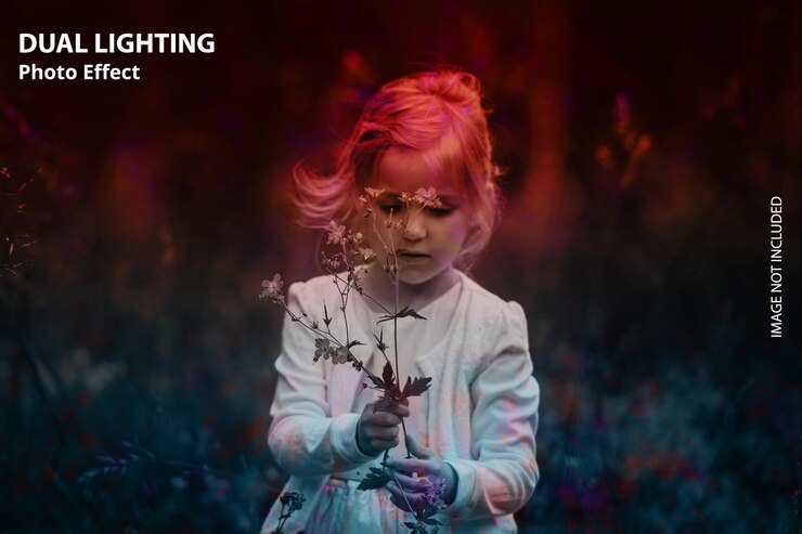 PSD photoshop laughter lighting color photo effect design