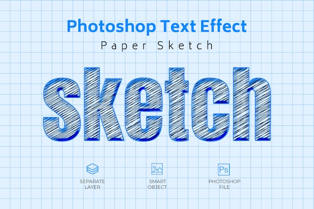 PSD photoshop paper sketchテキスト効果