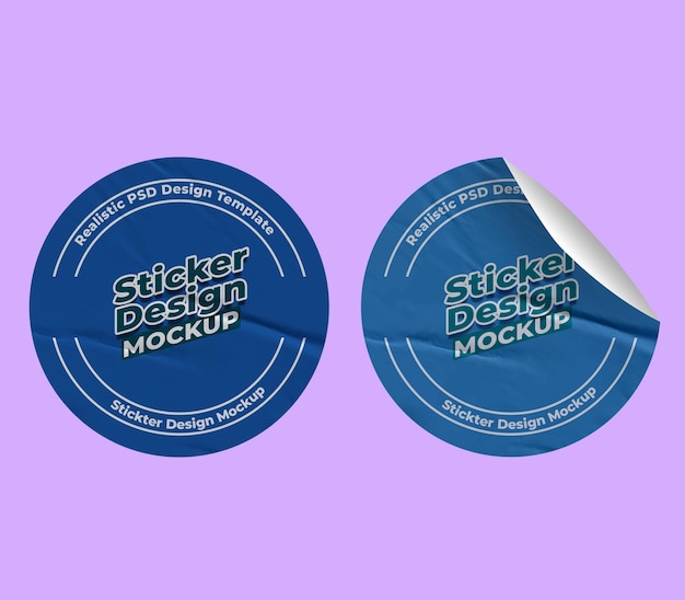 PSD photoshop ronde stickers ontwerp mockup