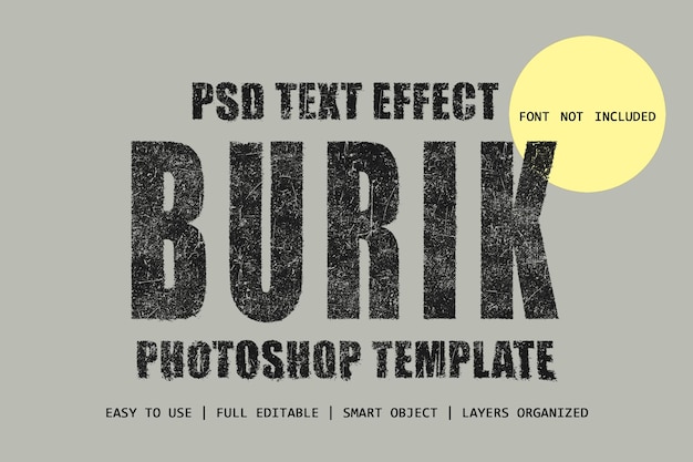 Photoshop Template Grunge Text Effect