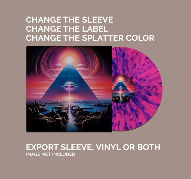 Photoshop vinyl mockup splattered color