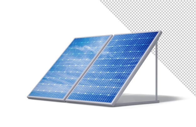 PSD photovoltaic solar panels isolated from the white background