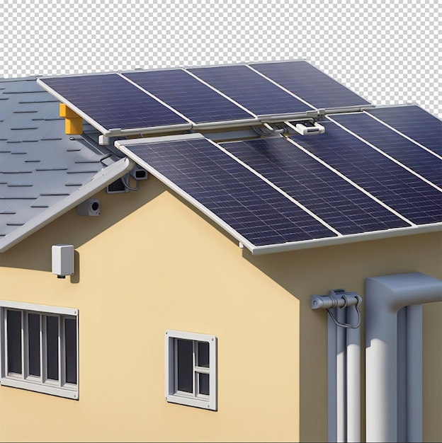 PSD installazione di pannelli solari fotovoltaici su un tetto presso la fabbrica di case a energia solare suset
