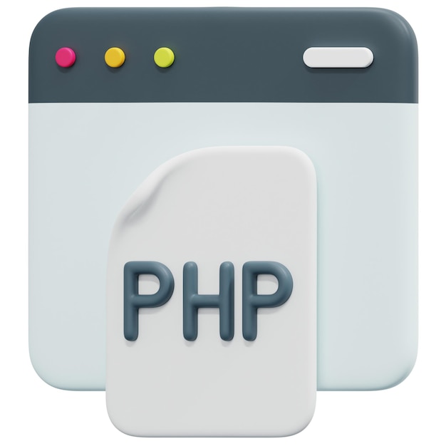 PSD php 3d render pictogram illustratie