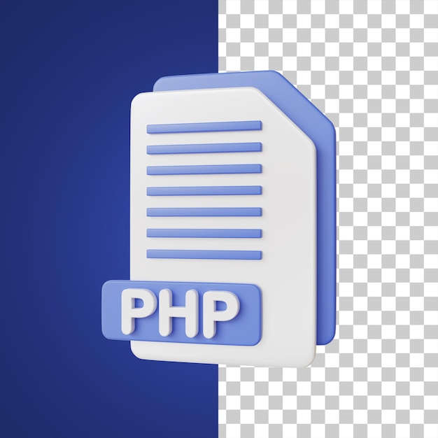PHP Document File Format 3d illustration