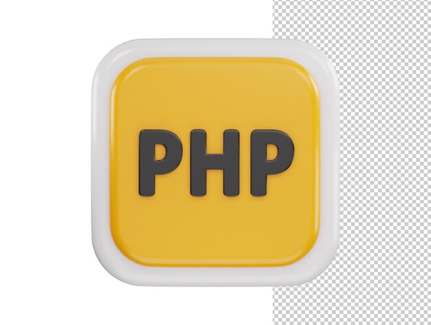 PSD php programing icon 3d rendering vector illustration