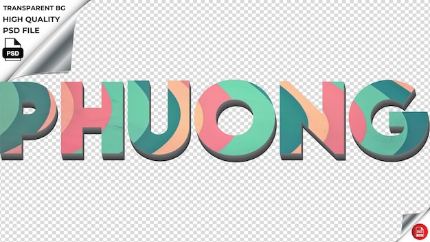 PSD phuong typography gradient turqoise retro text texture psd transparent