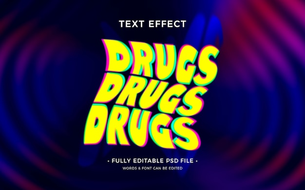 PSD phychedelic text effect
