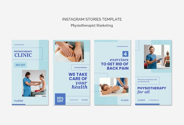 PSD physiotherapist marketing instagram stories