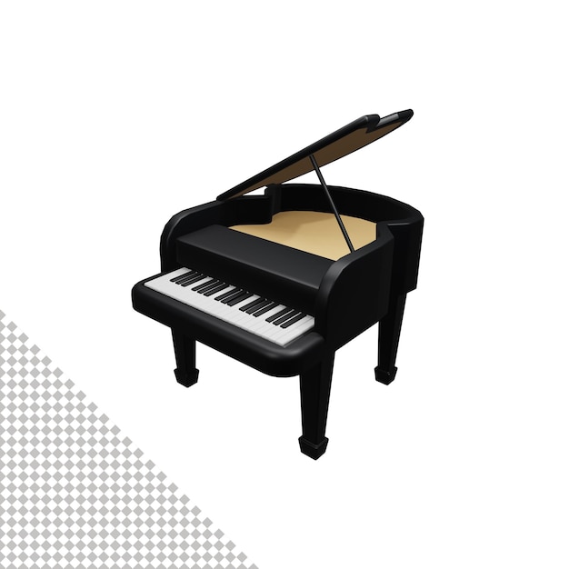 Premium PSD | Piano 3D Icon
