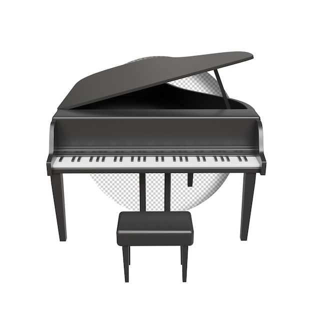 PSD piano 3d render