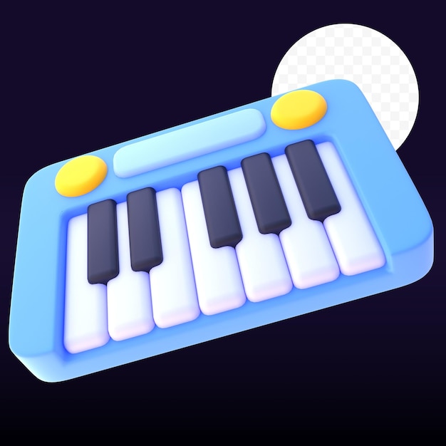 PSD piano in 3d rendered graphic