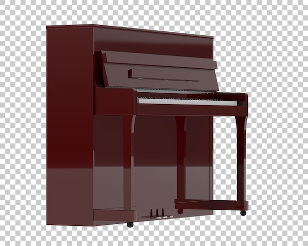 Piano geïsoleerd op transparante achtergrond 3d-rendering illustratie
