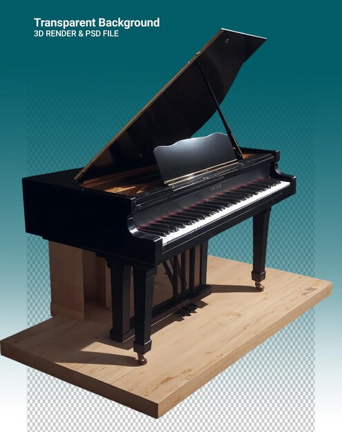 PSD a piano is shown on a blue background with a blue background