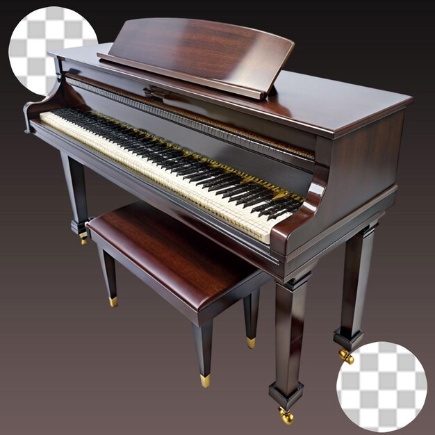 PSD piano isolated on transparent background