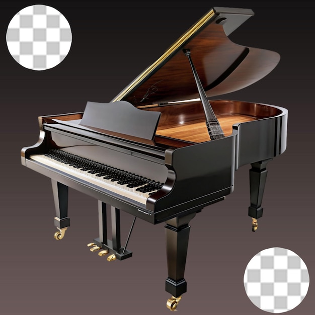 PSD piano isolated on transparent background