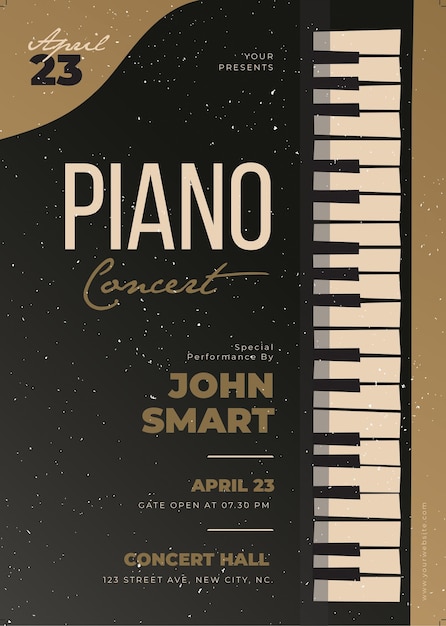 piano night concert flyer
