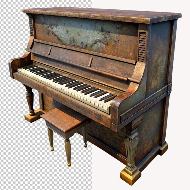 PSD piano on transparent background