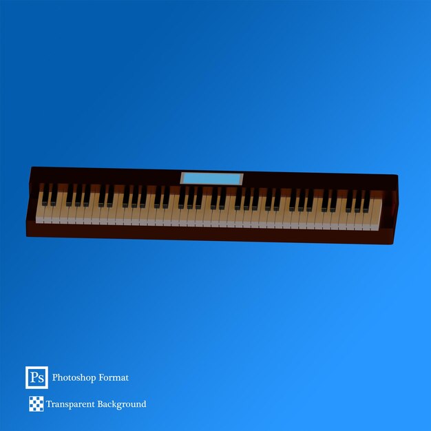 PSD pianobord 3d illustratie