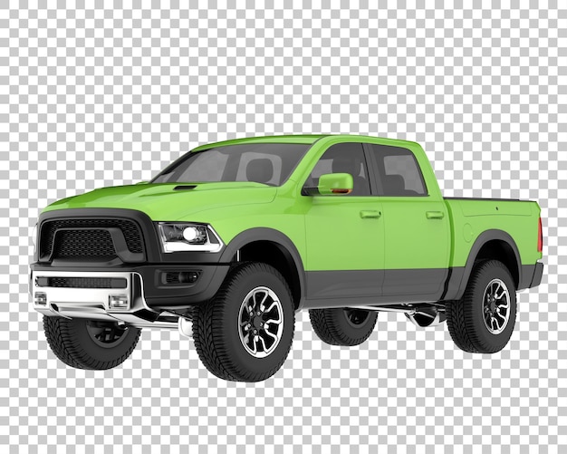 Pick-up truck op transparante achtergrond. 3d-rendering - illustratie