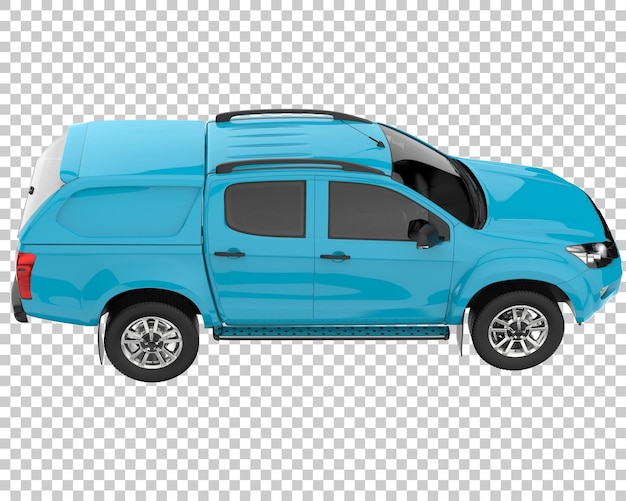 Pick-up truck op transparante achtergrond. 3D-rendering - illustratie