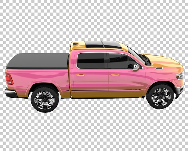 Pick-up truck op transparante achtergrond. 3d-rendering - illustratie