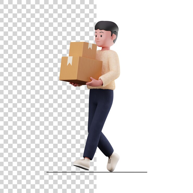 PSD ピッキングパッケージ3dイラスト
