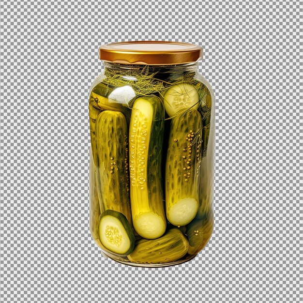 PSD pickled cucumbers isolated pickles in glass jar isolated on white background