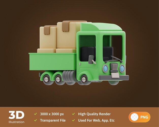 Pickup delivery 3d illustration