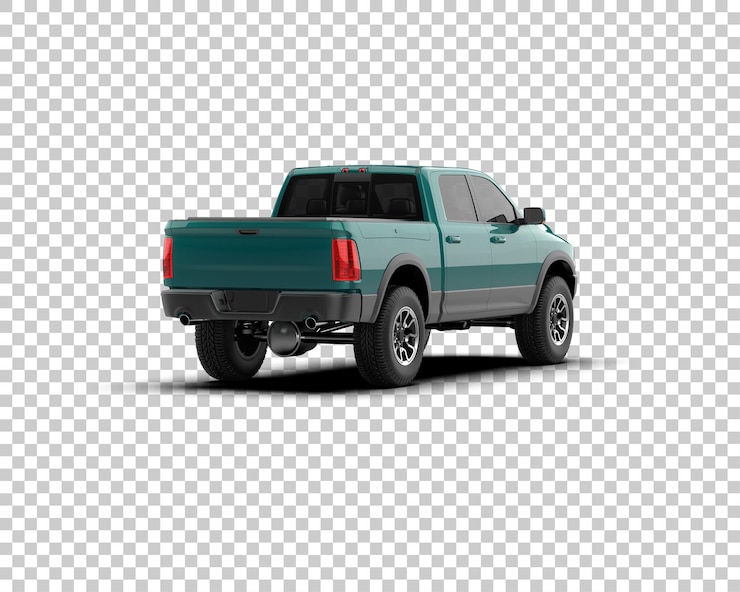 PSD pickup truck isolated on background 3d rendering illustration