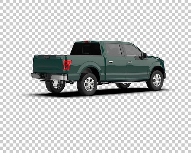 PSD pickup truck isolated on background 3d rendering illustration