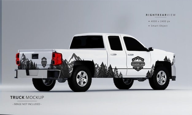 PSD pickup truck mock up dalla vista posteriore destra