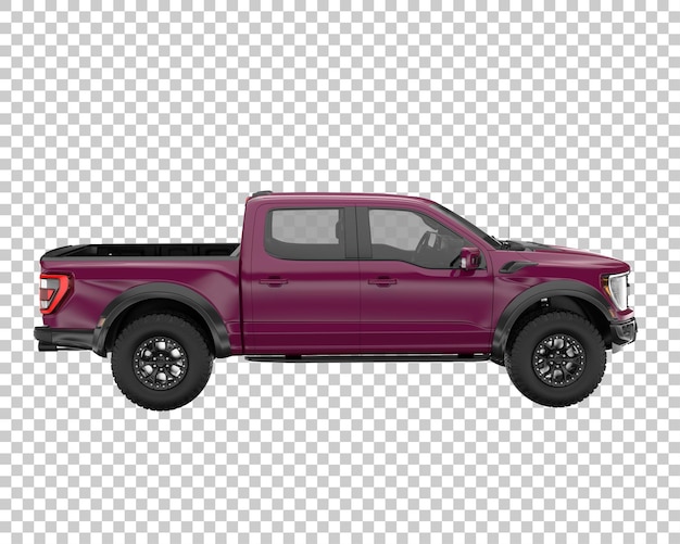 PSD pickup truck on transparent background. 3d rendering - illustration